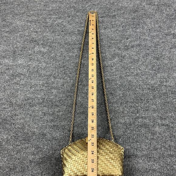 Vintage Rodo Clutch Gold Woven Metal Chain Shoulder Bag Crossbody Evening Luxury - Picture 12 of 14